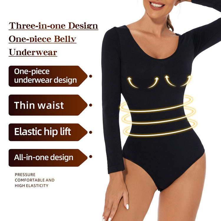 Naadloze Shapewear Bodysuit met Lange Mouwen
