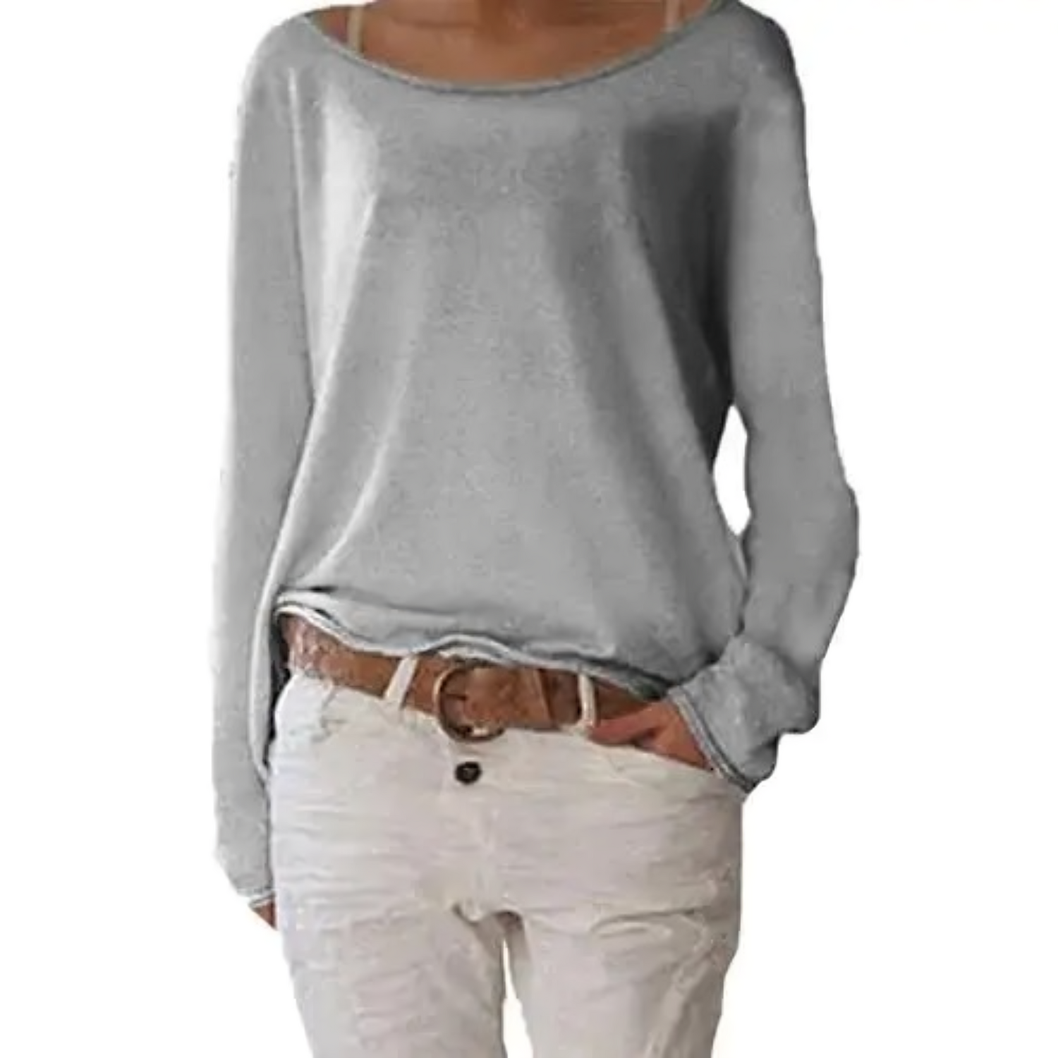 Luna - Eenvoudige Slanke Damestrui van Gele Wol met Halslijn