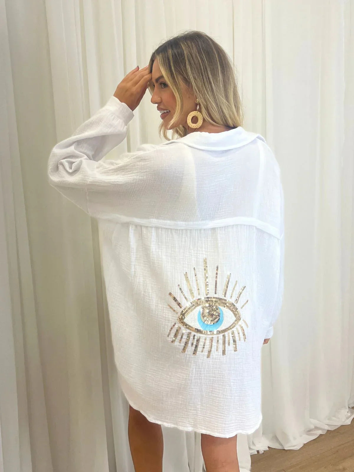 Oversized dames blouse met bohemian details – luchtig en zomers