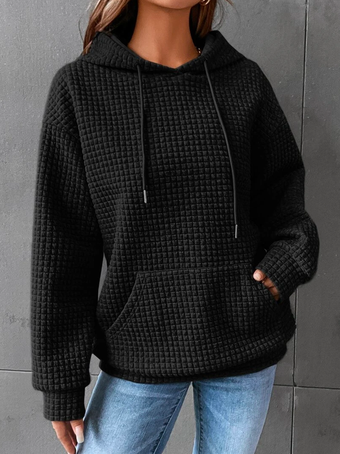 Amoura Waffle Hoodie – knusse hoodie met wafelstructuur en casual elegantie