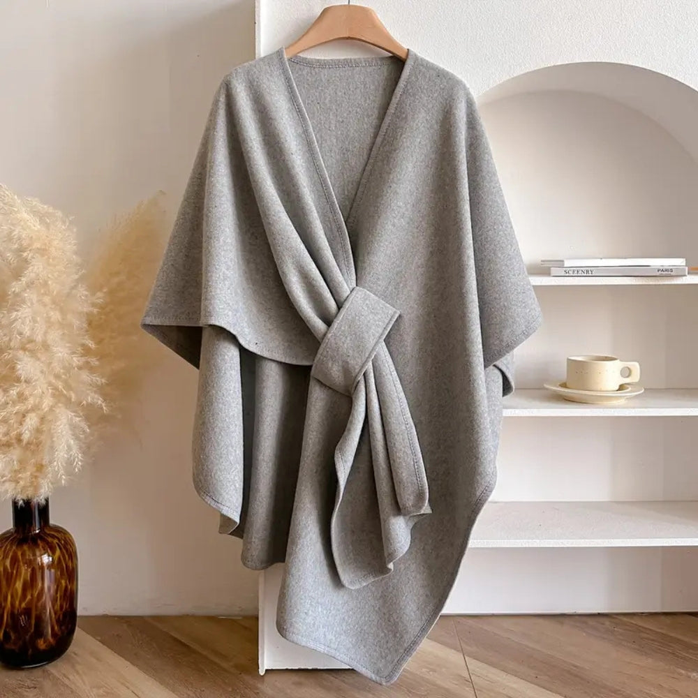 Odette – Luxe Dames Omslagdoek met Elegante Drape en Warme Uitstraling