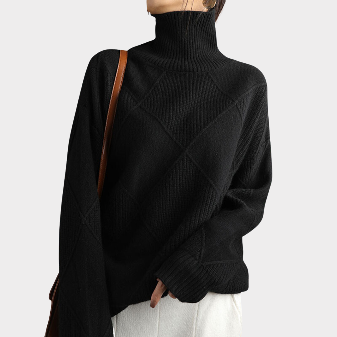 Alveris – Luxe Damestrui met Rolkraag en Tijdloos Design