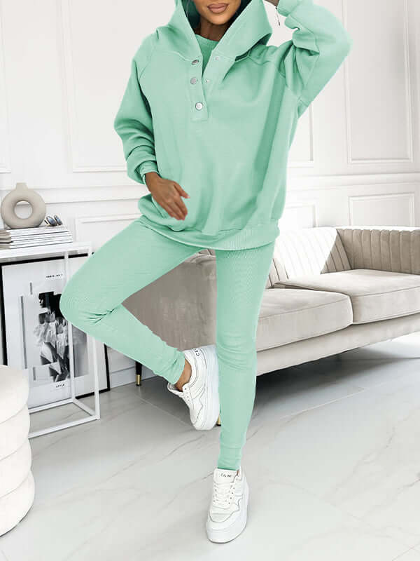 Maelis Fleece Hoodieset – Warme & Comfortabele Dames Trainingsset voor Herfst en Winter