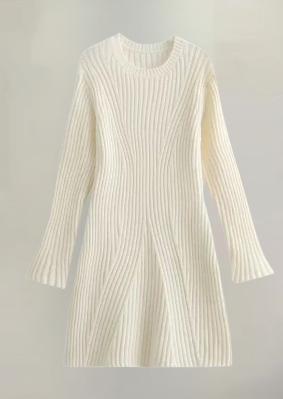 Selina Ribgebreide Sweaterjurk – Waar Warmte en Elegantie Samenkomen