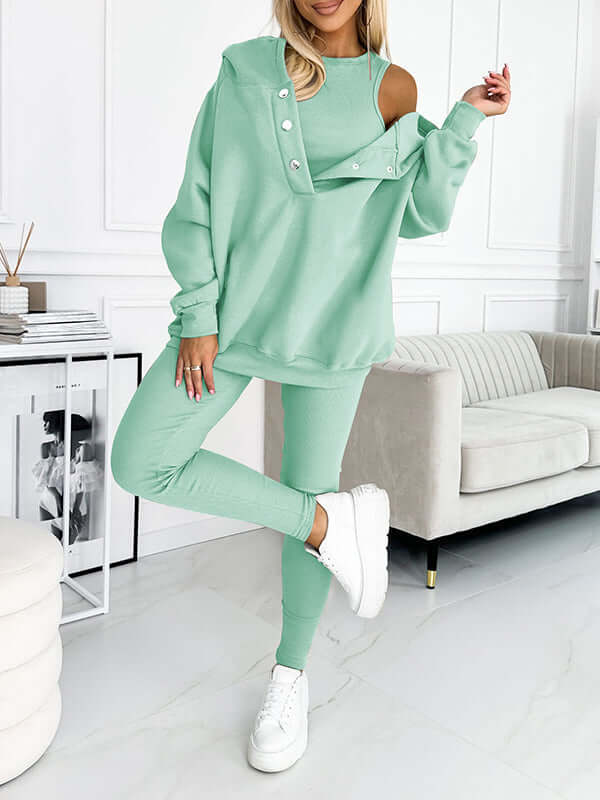 Maelis Fleece Hoodieset – Warme & Comfortabele Dames Trainingsset voor Herfst en Winter