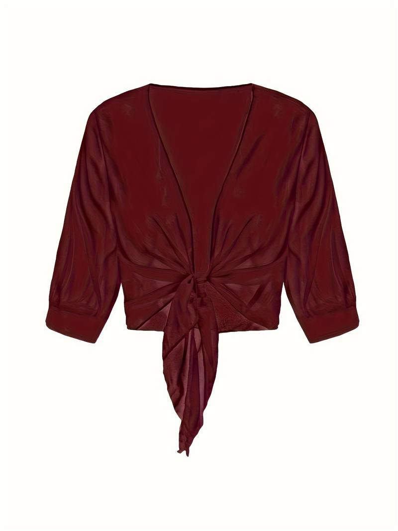 Lunaria - Lichte Blouse met Open Voorkant in Verfrissende Pasteltinten voor een Elegante Lenteoutfit