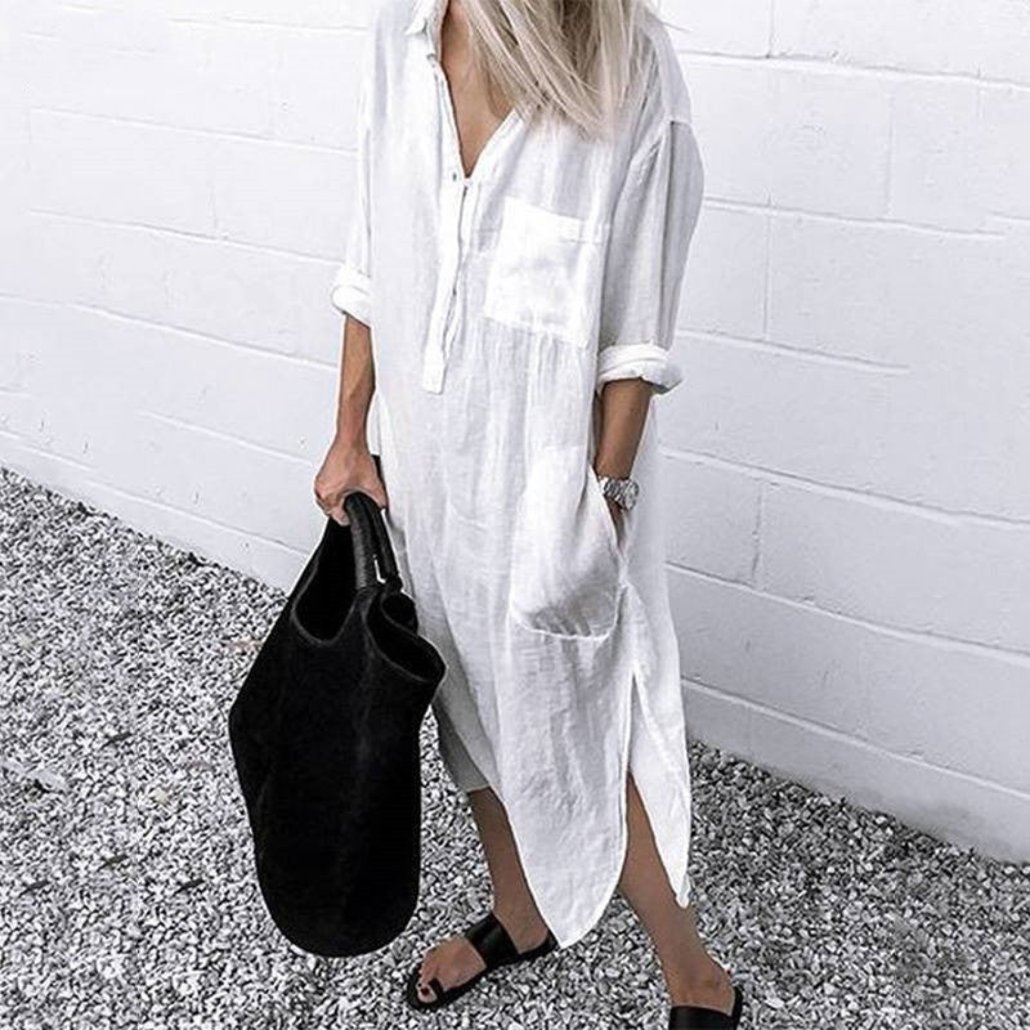 Livia - Elegante Lange Zomerjurk van Ademend Katoen voor Comfortabele Dagen