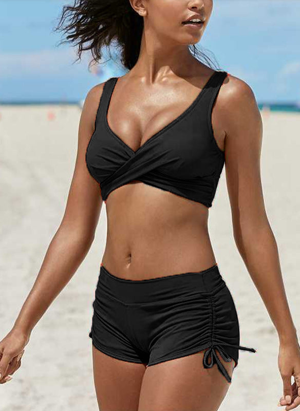 Zafira - Camouflage Bikini Set met Hoge Taille Shorts – Stoer, Vrouwelijk en Comfortabel voor Zomerplezier