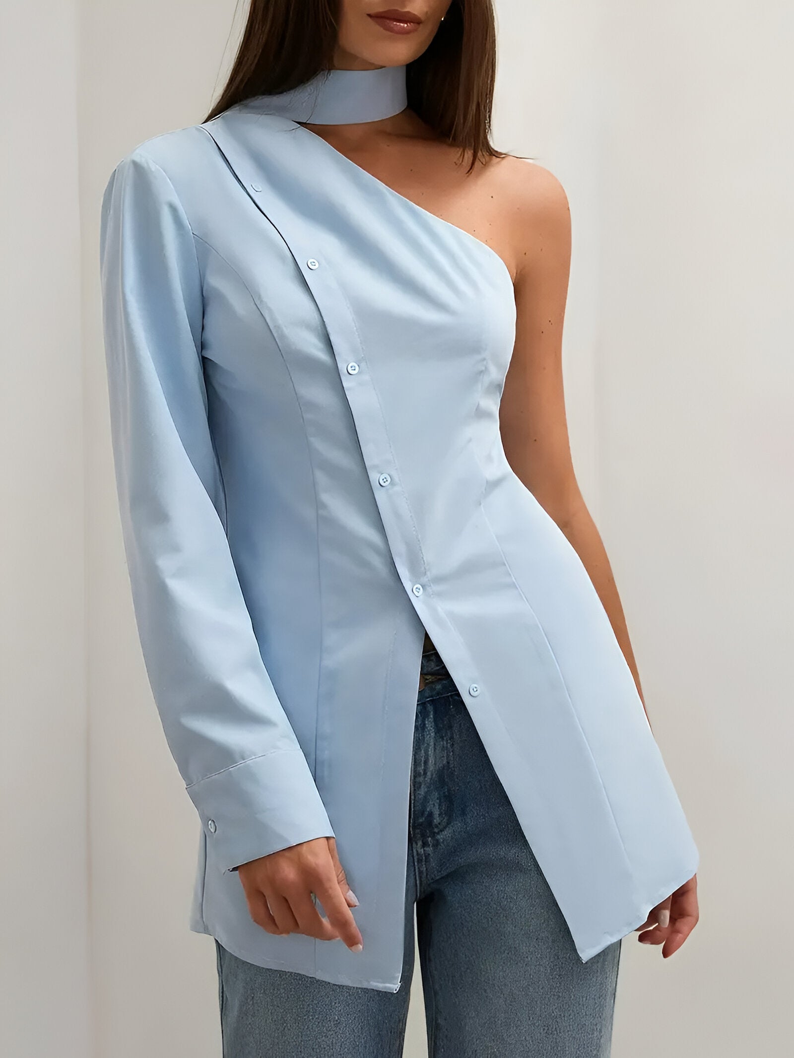 Eloura – Dames One-Shoulder Top met Asymmetrisch Design