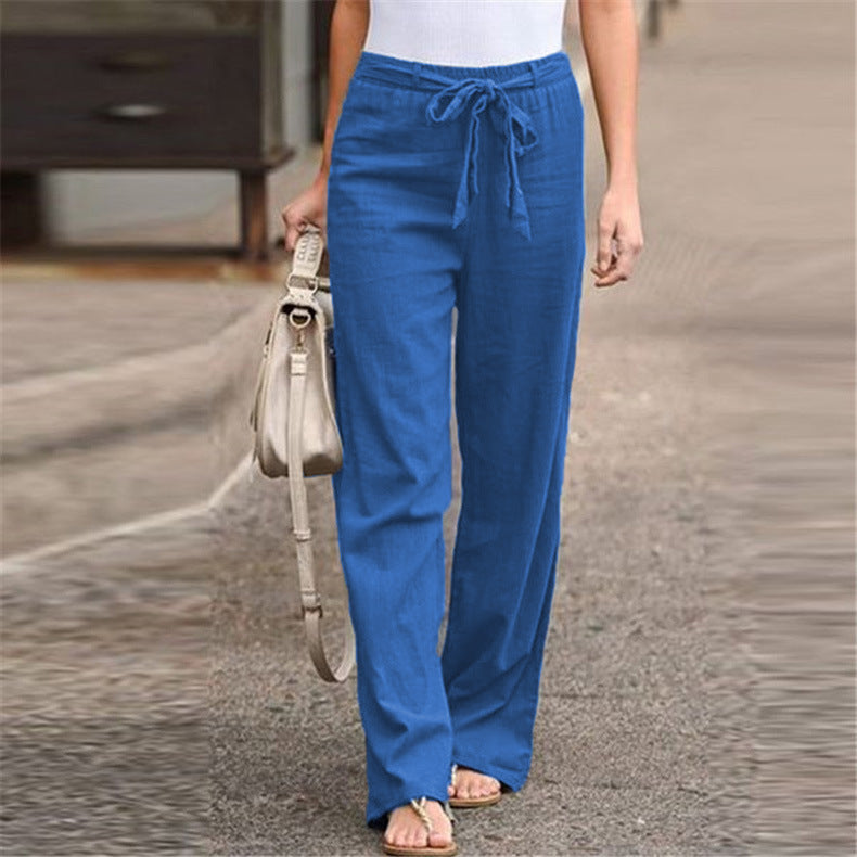 Calista - Luchtige Linnen Look Broek voor Stijlvolle Zomeroutfits en Comfortabele Vrijetijd