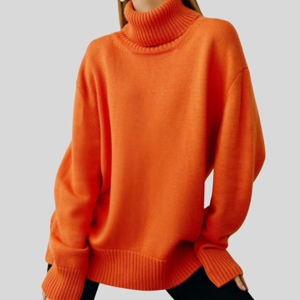 Fayenne – Zachte Dames Coltrui met Elegante Ribstructuur en Tijdloze Pasvorm