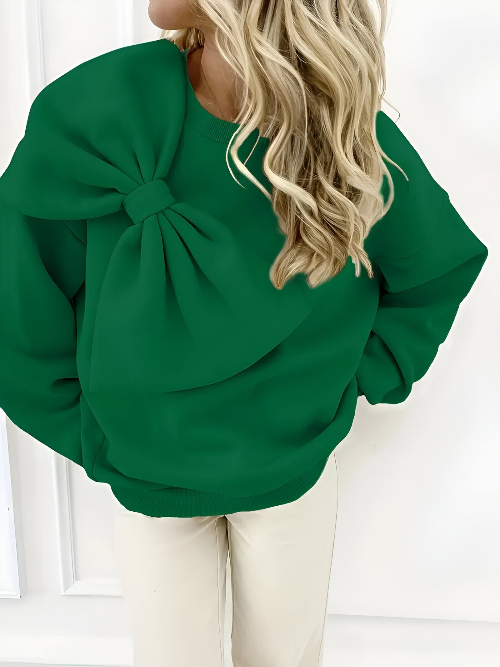 Alviera – Dames Sweatshirt met Strikdetail, Comfortabel & Elegant