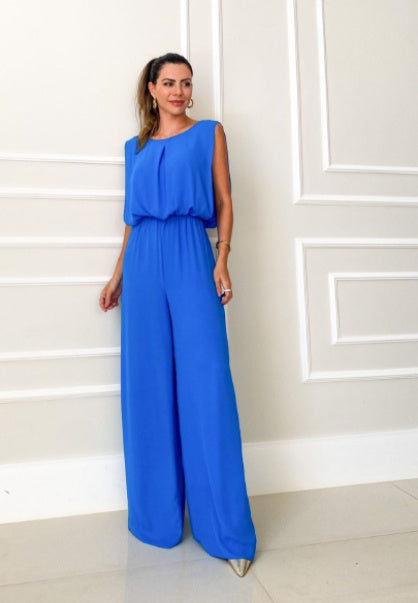 Chique Backless Jumpsuit in Effen Kleur – Stijlvolle Casual Look