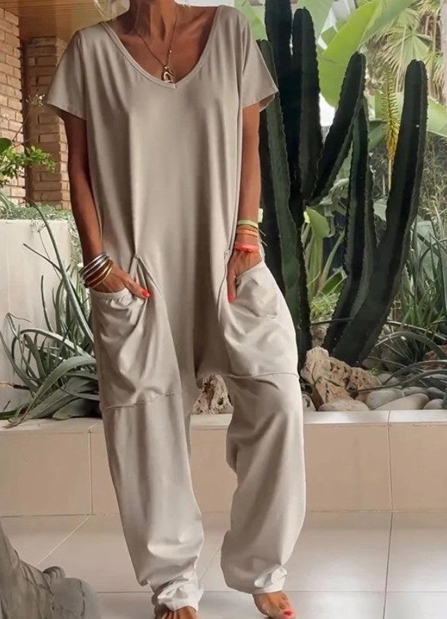 Zafira - Losse Fit Jumpsuit van Ademend Katoen voor Dagelijks Comfort