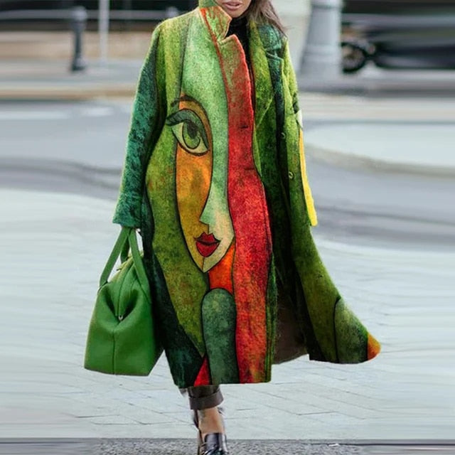 Isabelle Long Coat – elegante damesmantel met reverskraag en tijdloos silhouet