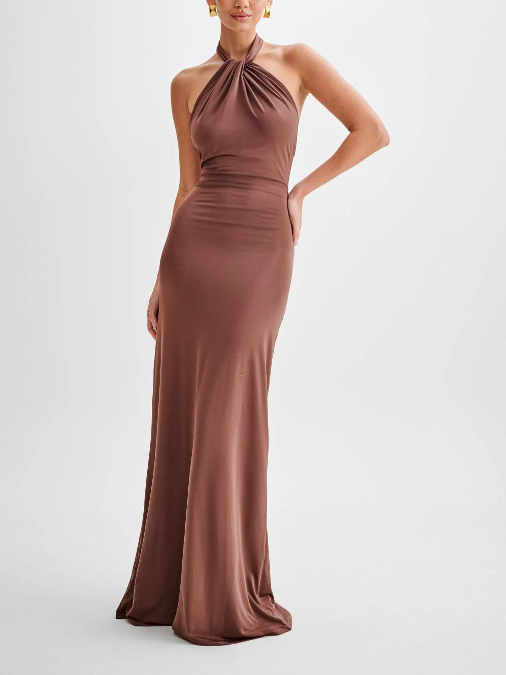 Amaris — Luxe Maxi-jurk met Hoge Halslijn | Tijdloze Elegantie voor Speciale Gelegenheden