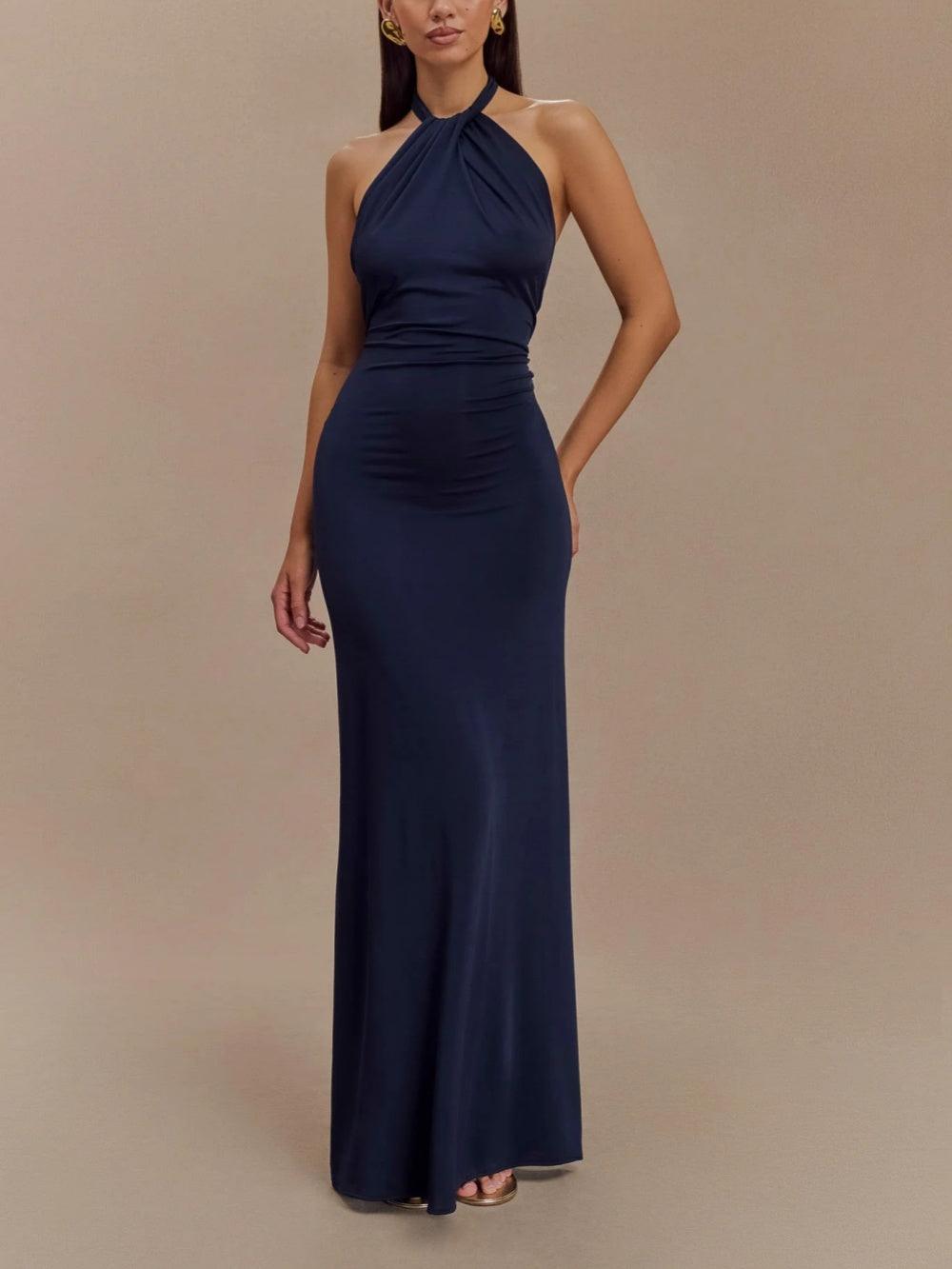Amaris — Luxe Maxi-jurk met Hoge Halslijn | Tijdloze Elegantie voor Speciale Gelegenheden