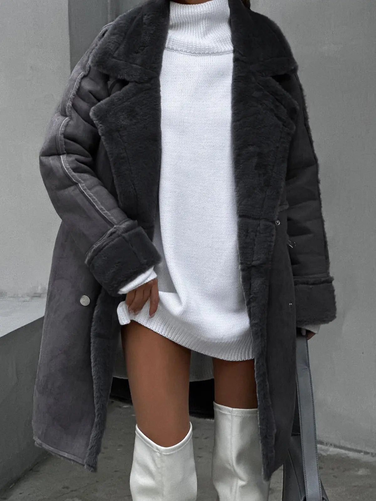 Celeste Fleece Coat – Luxe Winterjas met Elegantie en Warmte