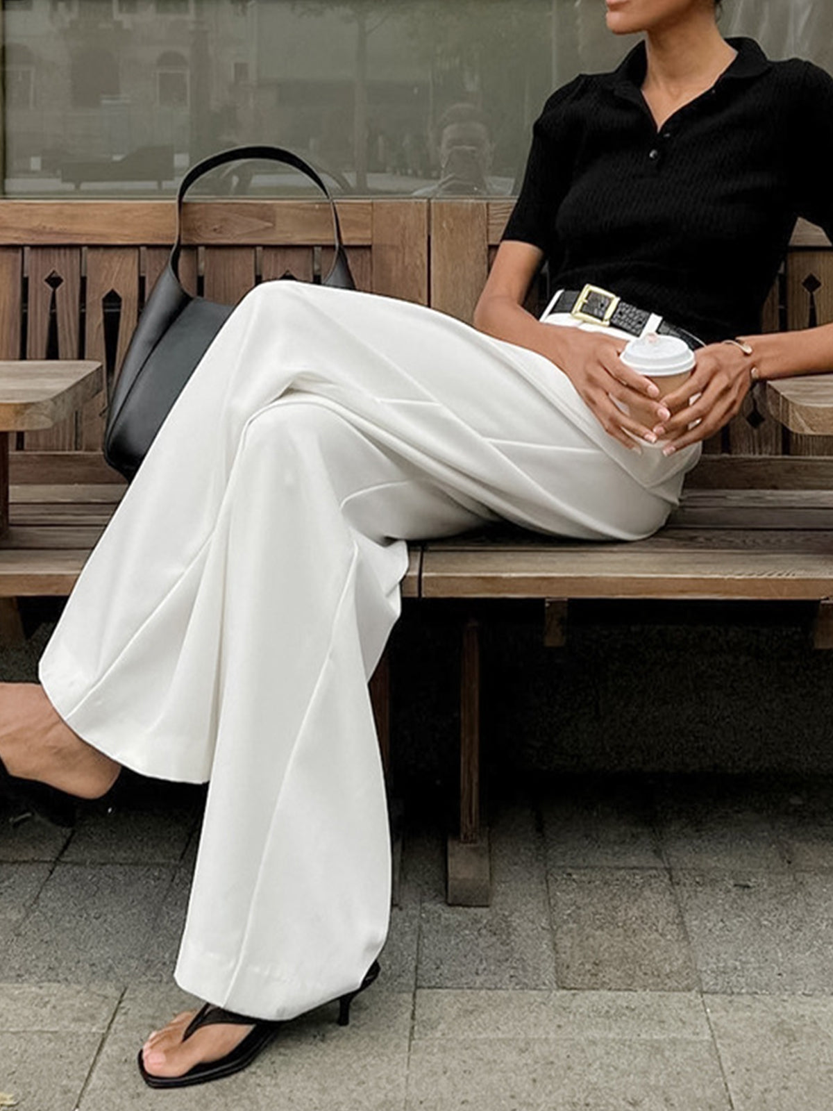 Dames wide leg broek met hoge taille – elegant, tijdloos en comfortabel