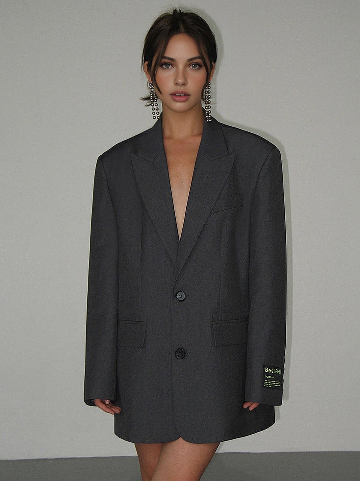 Louréne – Oversized Blazer met Tijdloze Revers en Elegante Pasvorm