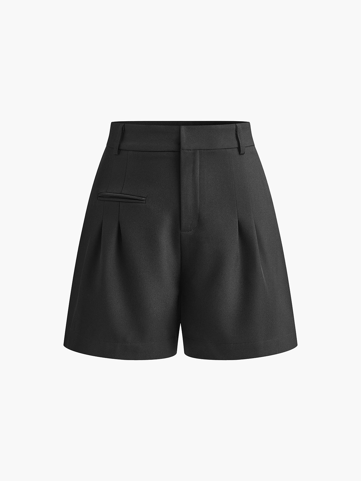 Dames korte broek met hoge taille – geweven stof, regular fit