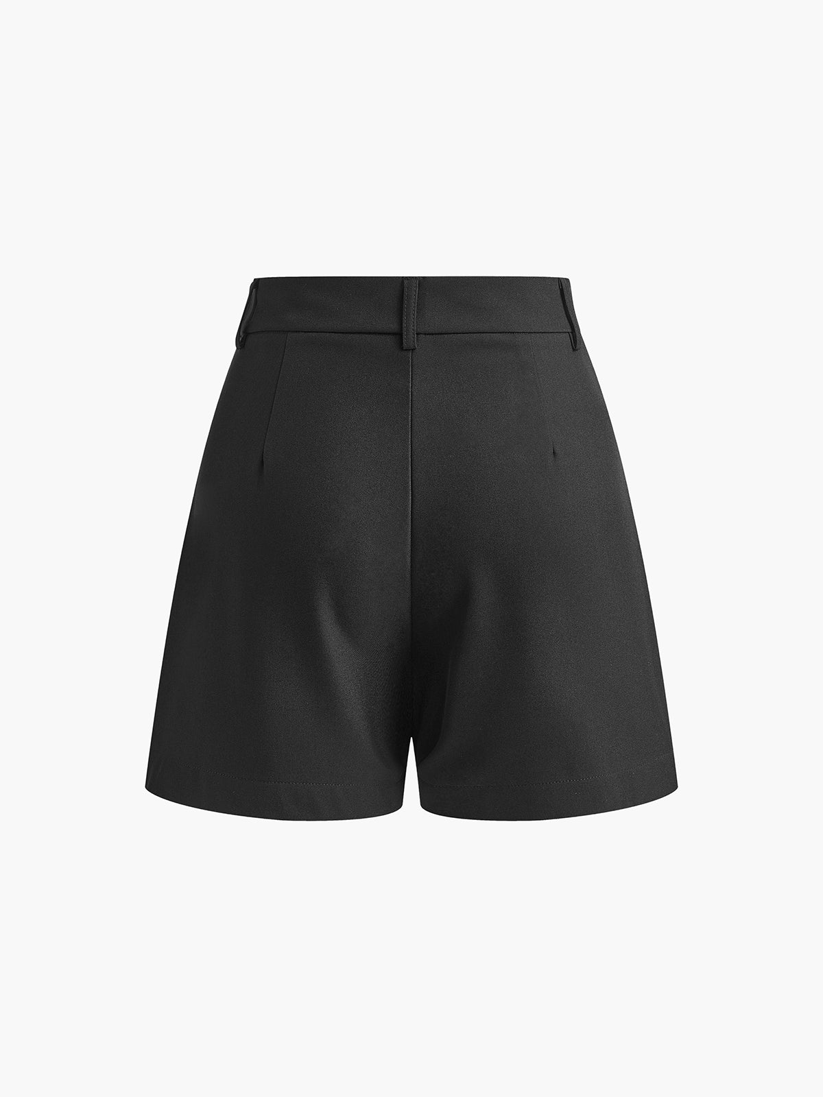 Dames korte broek met hoge taille – geweven stof, regular fit