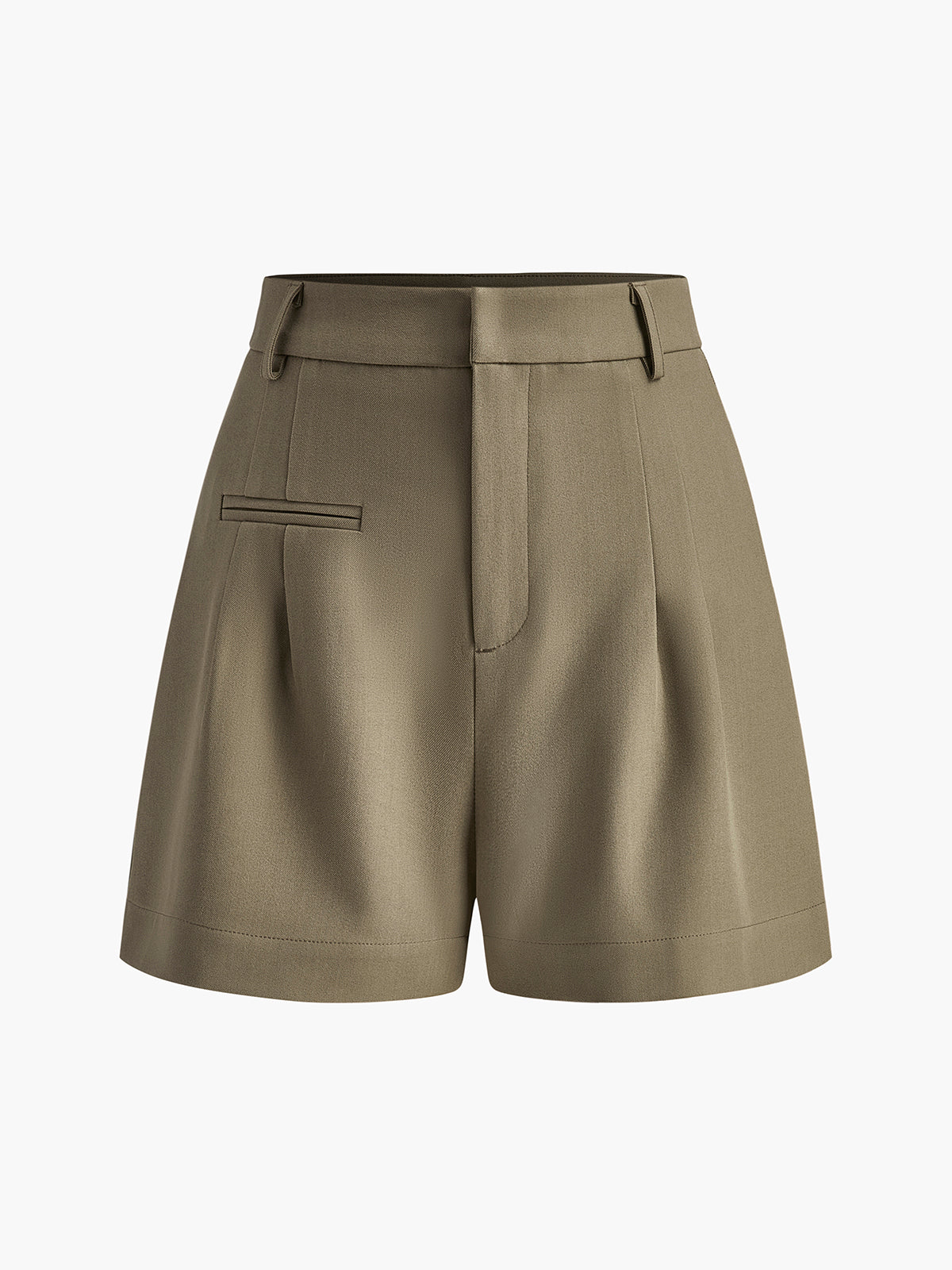 Dames korte broek met hoge taille – geweven stof, regular fit