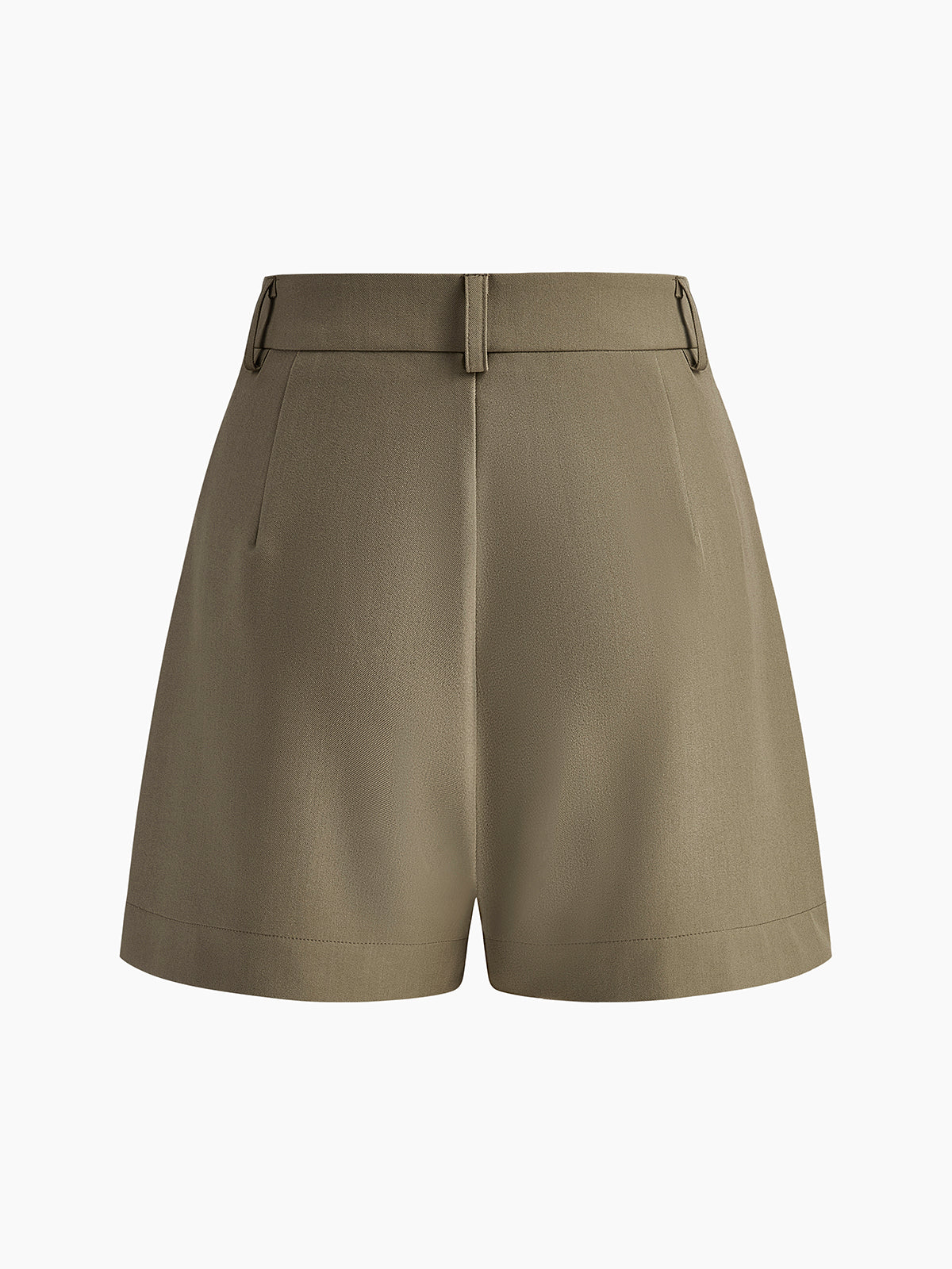 Dames korte broek met hoge taille – geweven stof, regular fit