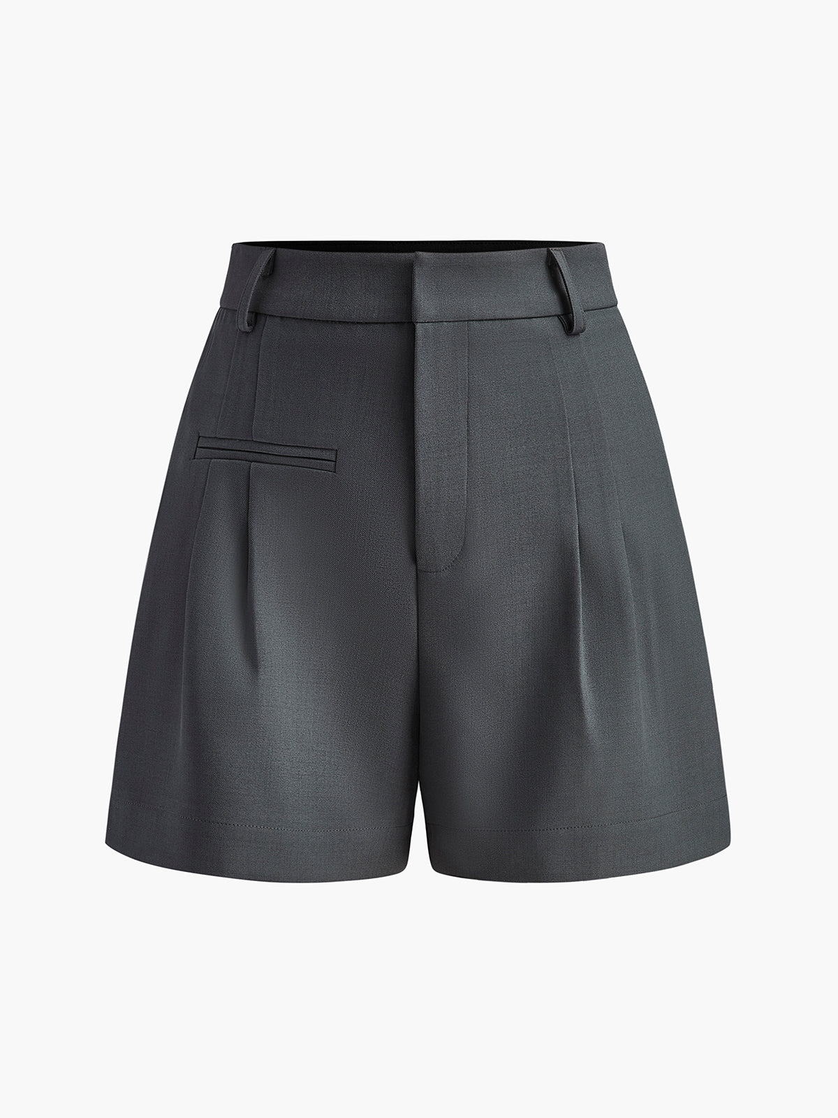 Dames korte broek met hoge taille – geweven stof, regular fit