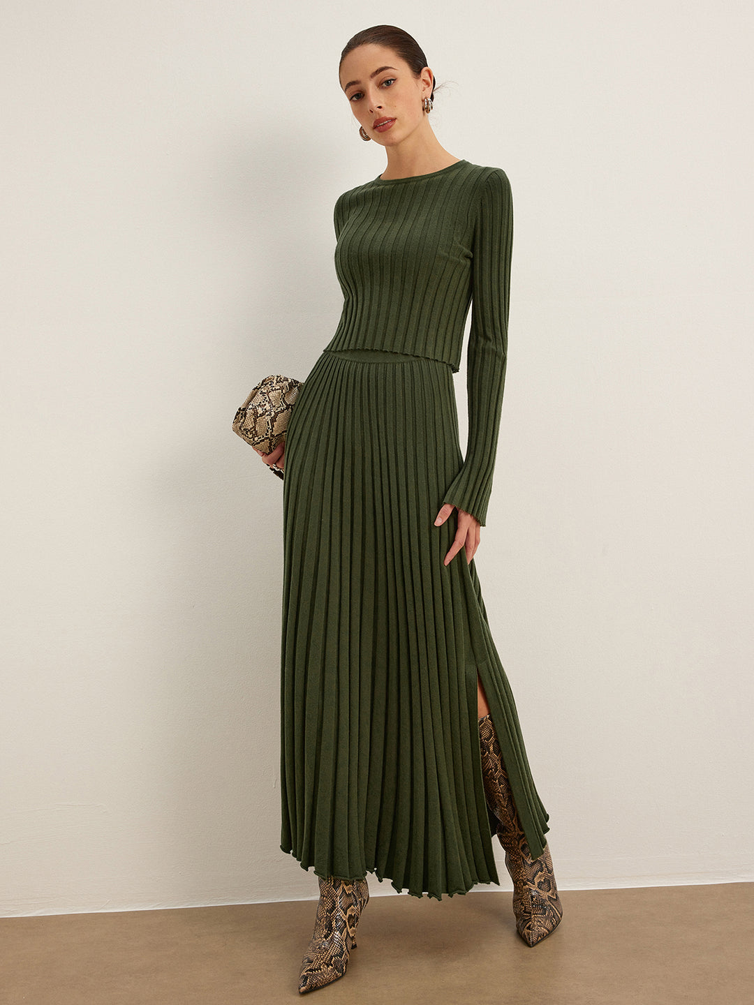 Néola Ribbelset – Tijdloze Elegantieset met Maxi-Rok