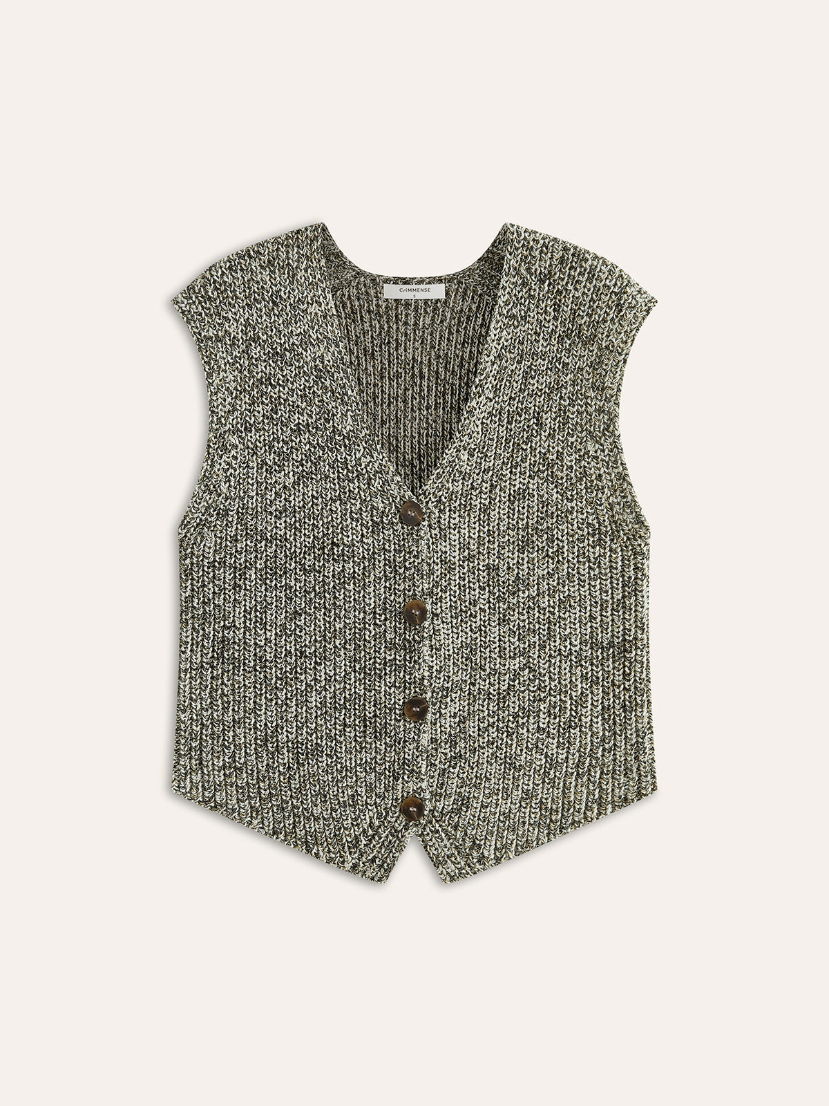 Mouwloos gebreid damesvest met knoopsluiting – regular fit en licht stretchend