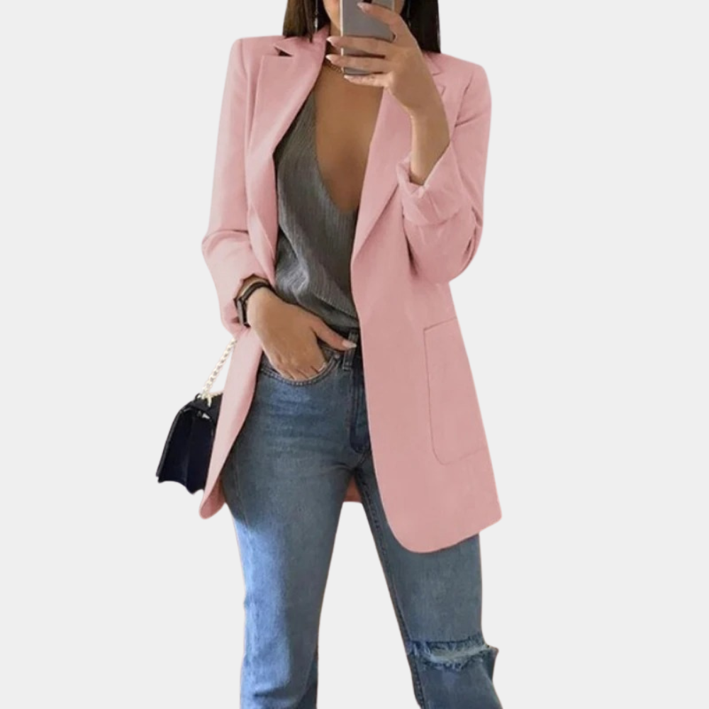 Vesper Blazer – Elegante lange damesblazer met tijdloze uitstraling