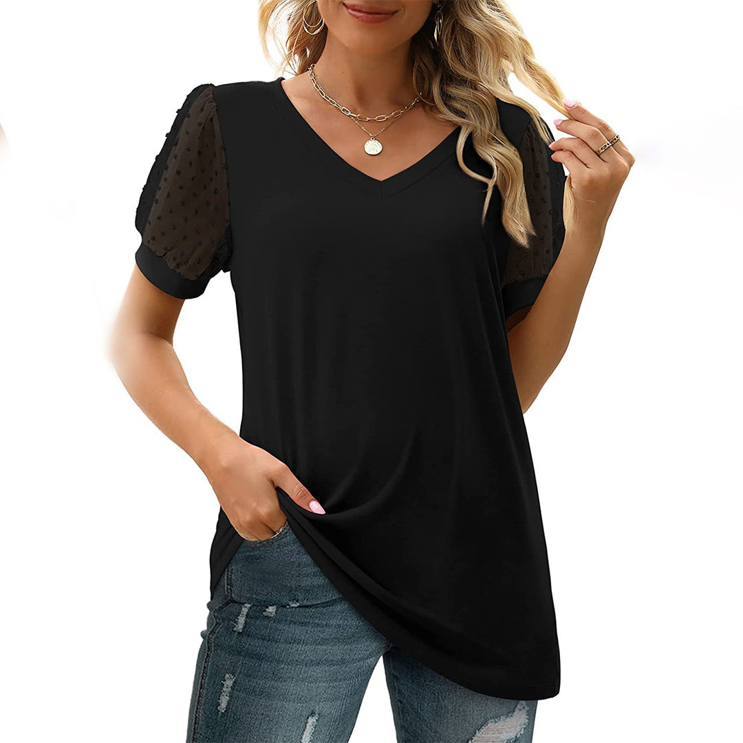 Avenelle – Tijdloos V-hals shirt met elegante snit en zacht comfort