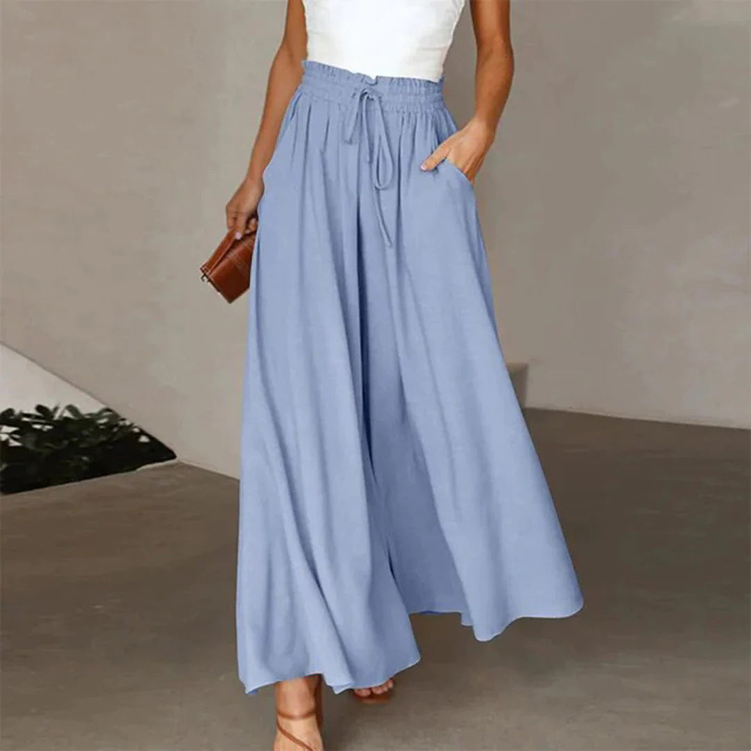 Elyvera – Chique high-waist broek met wijde pijpen en flatterend silhouet