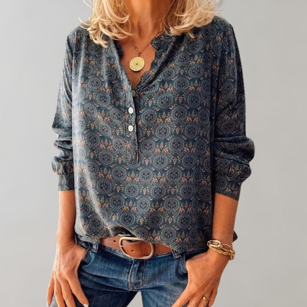 Virelline – Vintage damesblouse met vrouwelijke pasvorm en moeiteloze flair