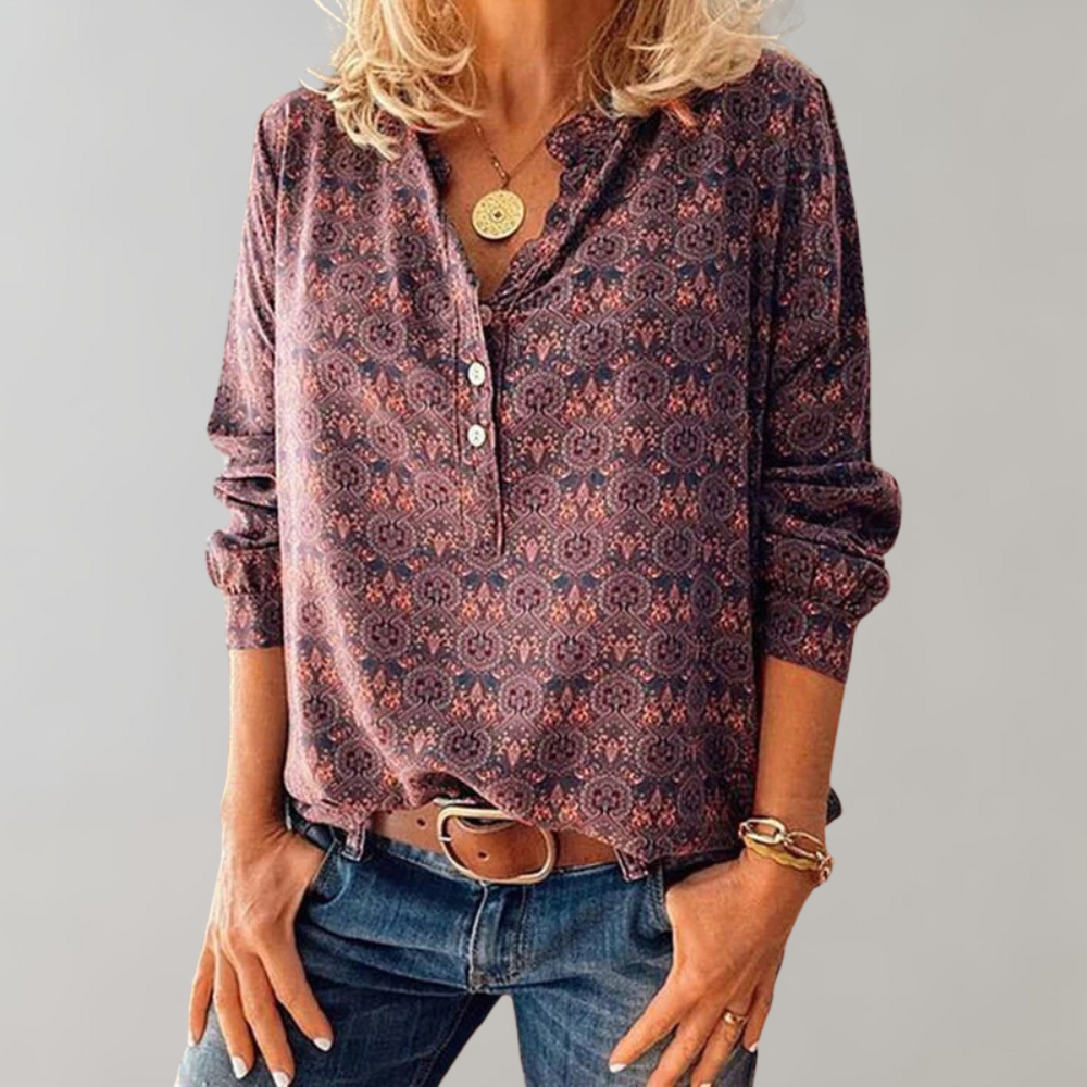 Virelline – Vintage damesblouse met vrouwelijke pasvorm en moeiteloze flair
