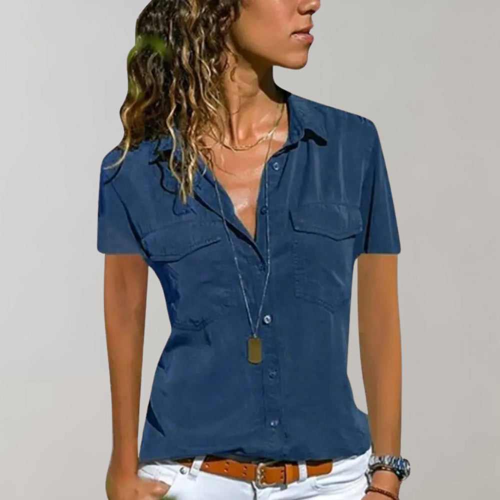 Serena – Damesblouse met korte mouwen in elegant, vrouwelijk design