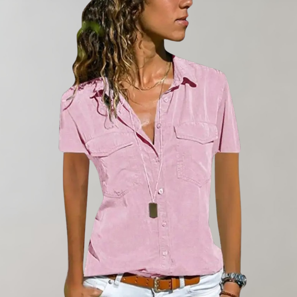 Serena – Damesblouse met korte mouwen in elegant, vrouwelijk design