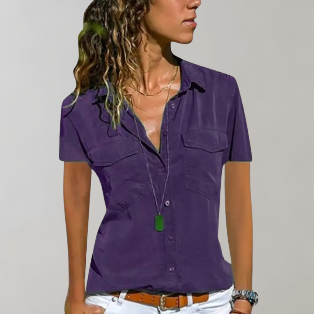 Serena – Damesblouse met korte mouwen in elegant, vrouwelijk design