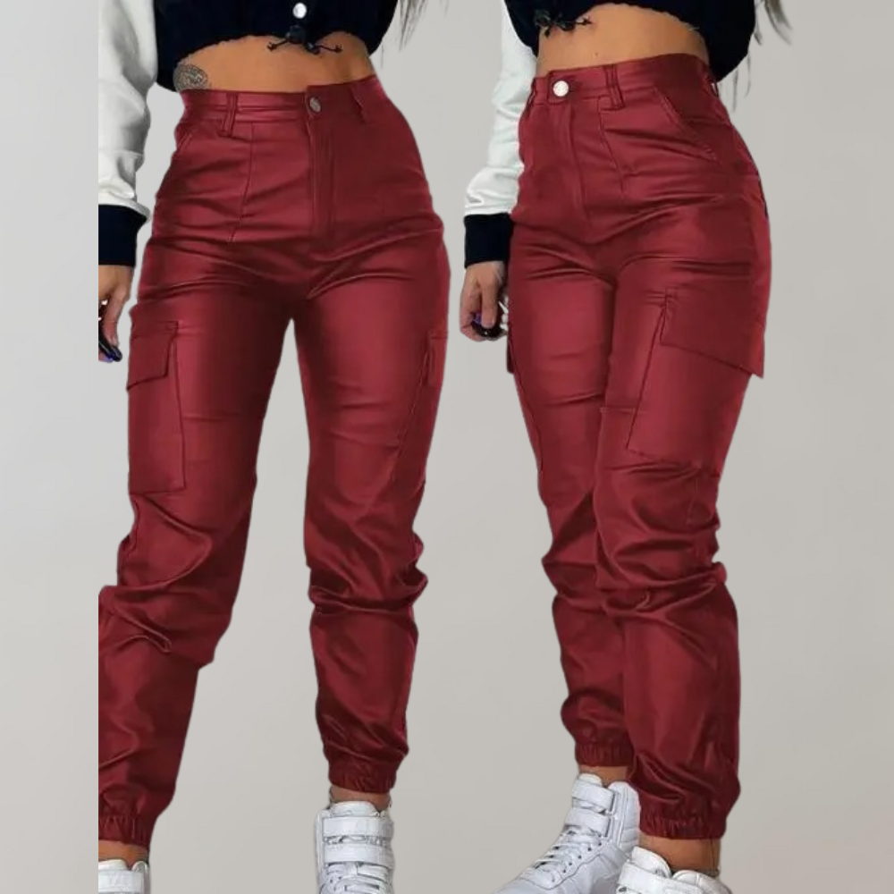 Melvaya – Elegante dames cargo broek met verstelbare taille en winterklare flair