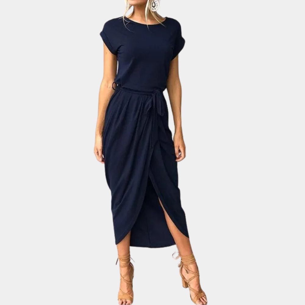 Soléna – Casual Damesjurk met Korte Mouwen en Zomerse Elegantie