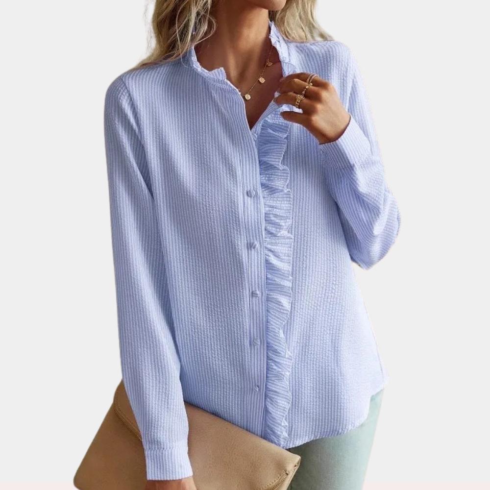 Lunavie – Gestreepte zomerblouse van luchtige stof voor dames