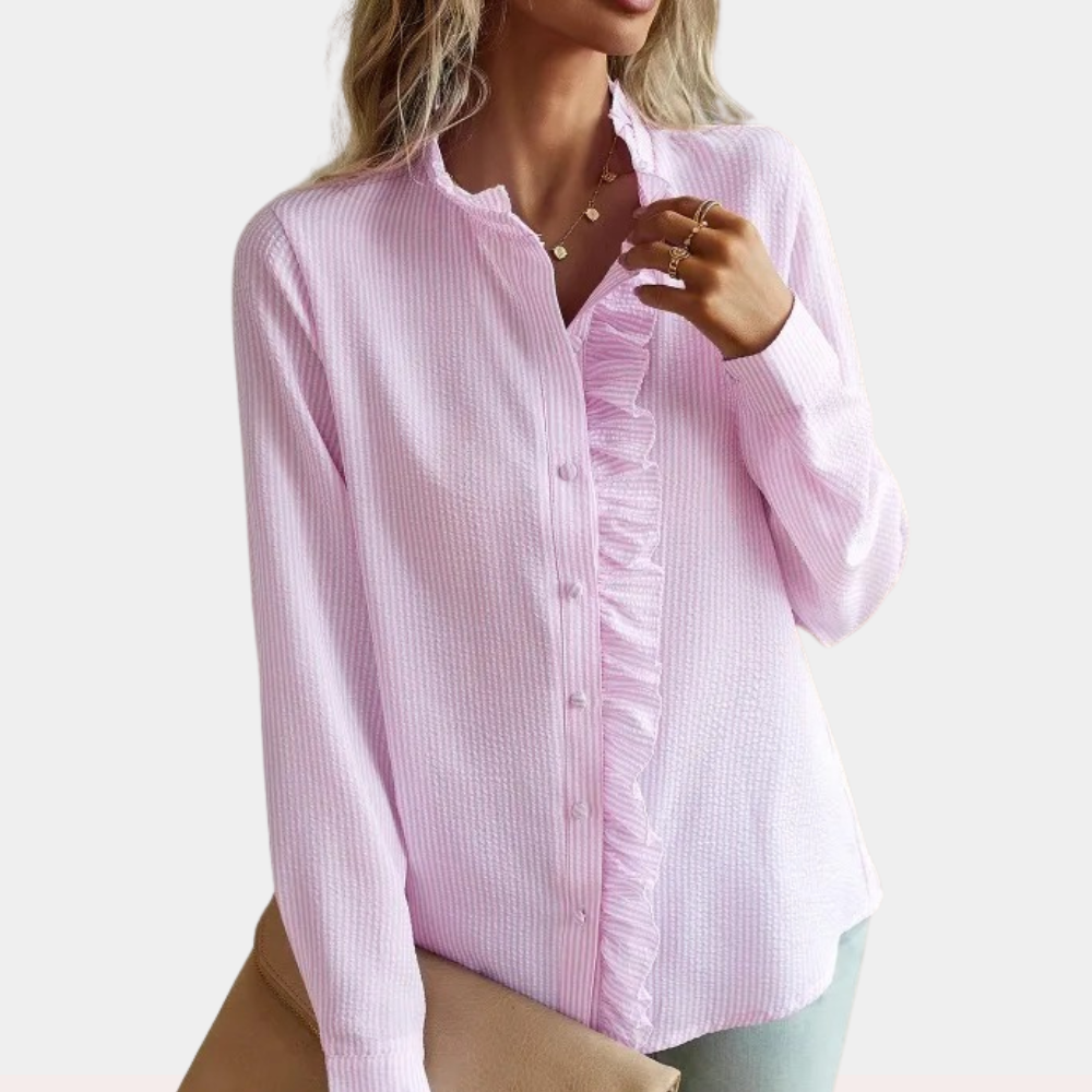 Lunavie – Gestreepte zomerblouse van luchtige stof voor dames