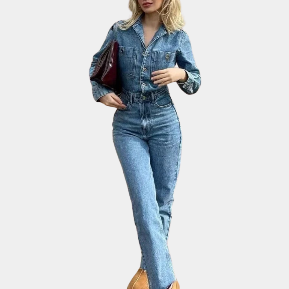 Alveryn – stijlvolle damesjumpsuit met wijde pijpen en elegante pasvorm