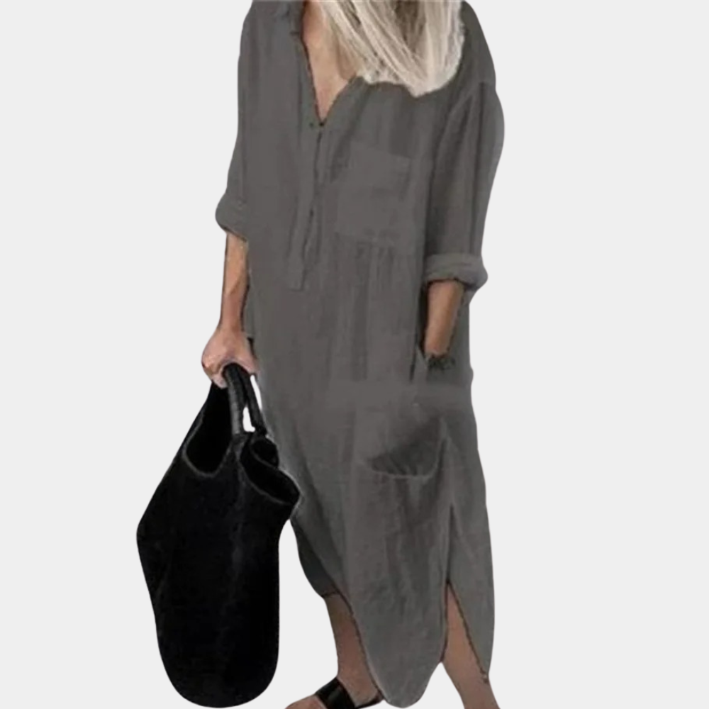 Selvaya – luchtige maxi-jurk met vloeiende pasvorm en zomerse elegantie