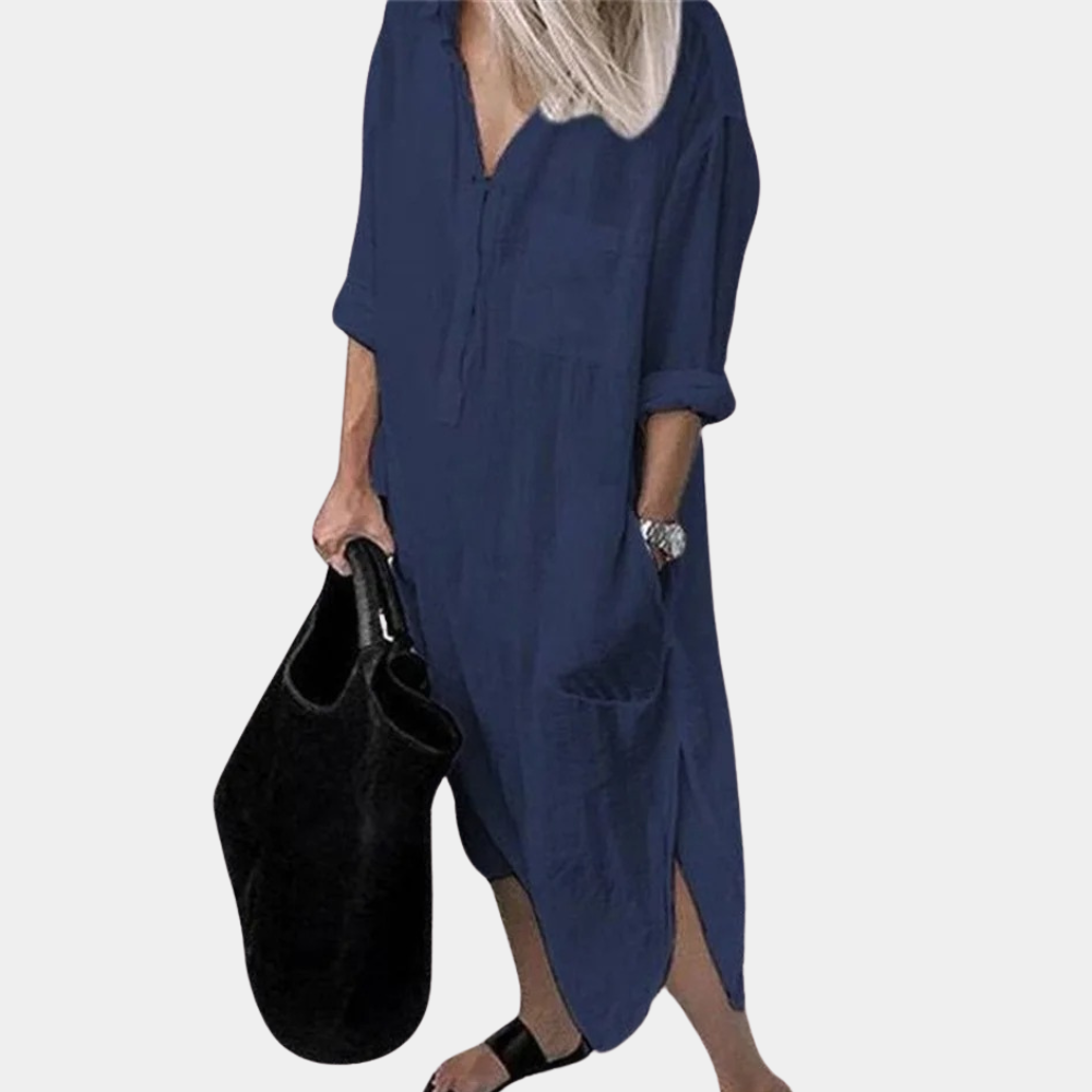 Selvaya – luchtige maxi-jurk met vloeiende pasvorm en zomerse elegantie