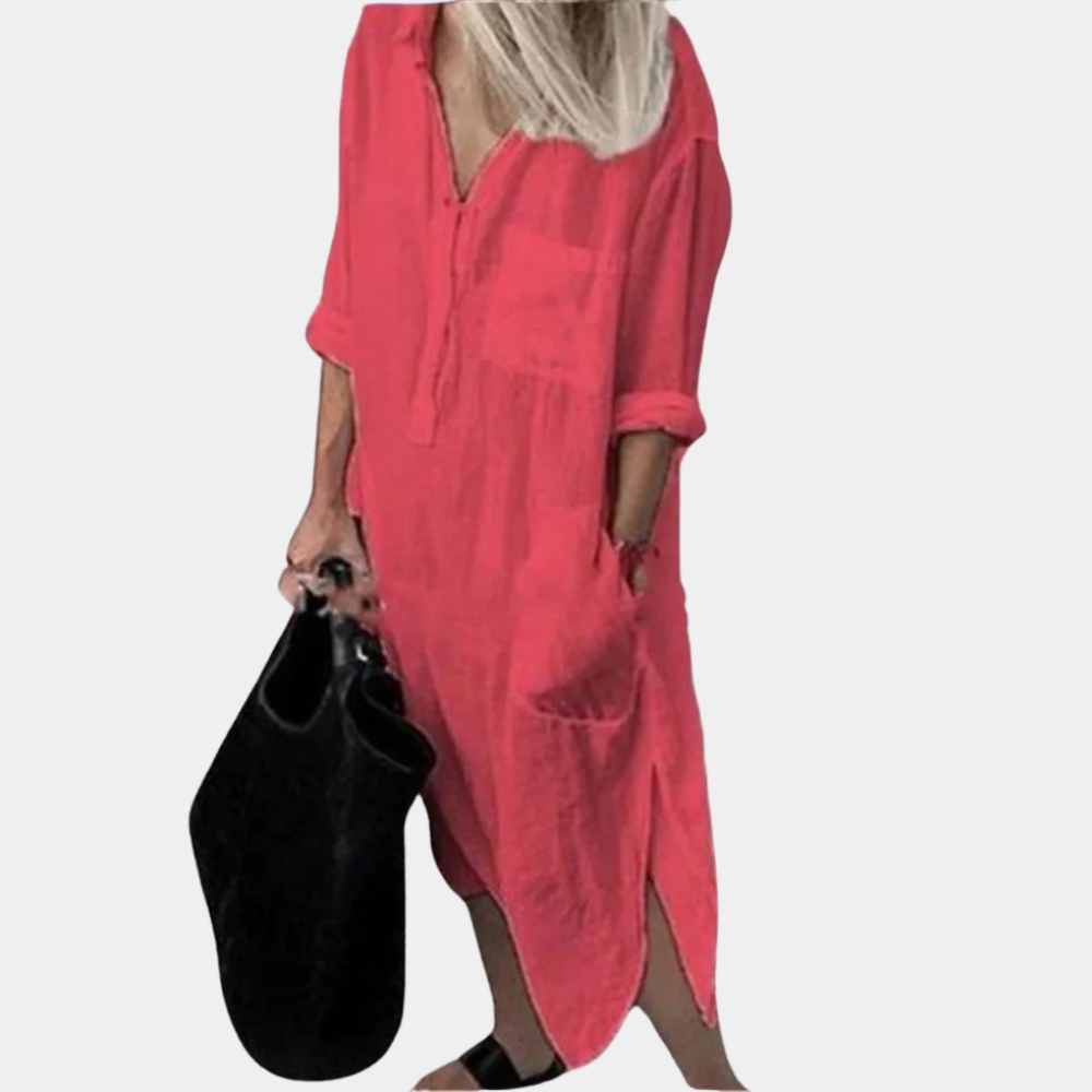 Selvaya – luchtige maxi-jurk met vloeiende pasvorm en zomerse elegantie