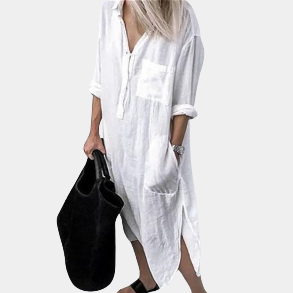 Selvaya – luchtige maxi-jurk met vloeiende pasvorm en zomerse elegantie