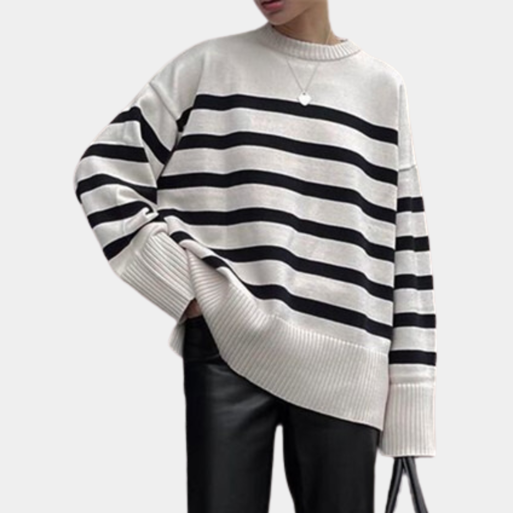 Elarine – Oversized Comfort Trui met Elegante Kraag