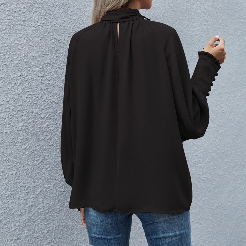 Selvianne Elegante Damesblouse met Strik – Tijdloze Klasse en Verfijnde Vrouwelijkheid